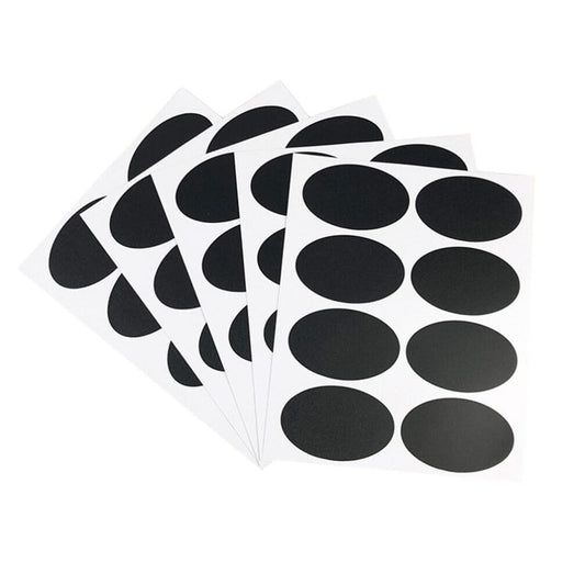 20 Sheets Printable Labels Mini Jar Labels for Storage Bins Adhesive Labels Pantry Sticker Oval Sticker Classification Sticker Bottle Chalk Bottle Black Oval Storage Box
