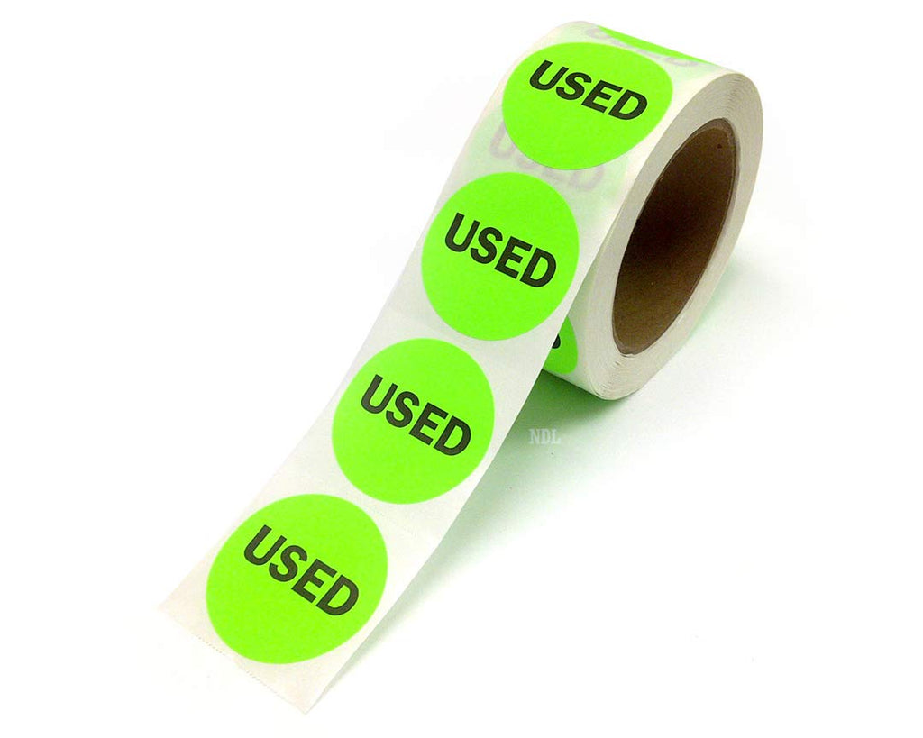 NextDayLabels - 2" Round Green Inventory Control/Date Color Coding Labels, 500 Stickers Per Roll (Used) Used
