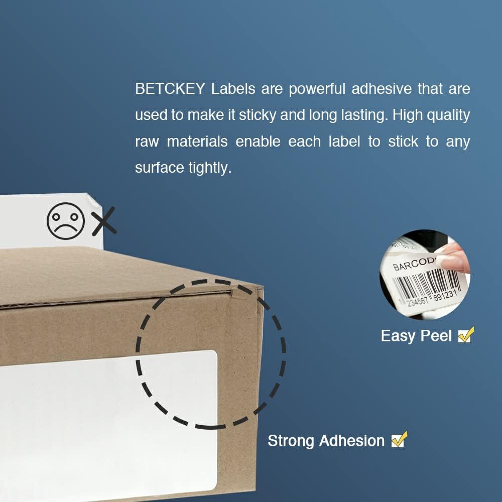 BETCKEY - Replace for Brother DK-1204 (0.66 x 2.1 in) Small Labels [6 Roll]