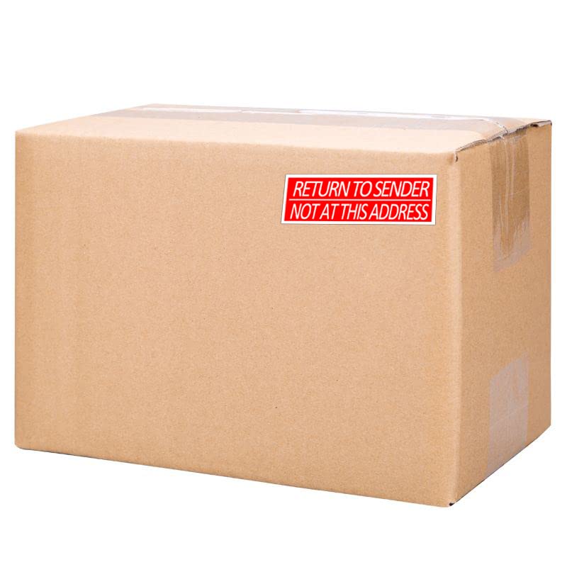 Return to Sender Not at This Address Stickers,3X1 Inch Adhesive Label Stickers,500 Pcs