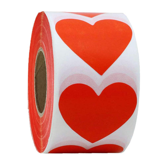 Red Heart Stickers Happy Mother's Day Crafting Scrapbooking Labels Heart Shape Color Coding Labels- 2" Natural Adhesive Envelop Seals Labels 500 Per Roll.