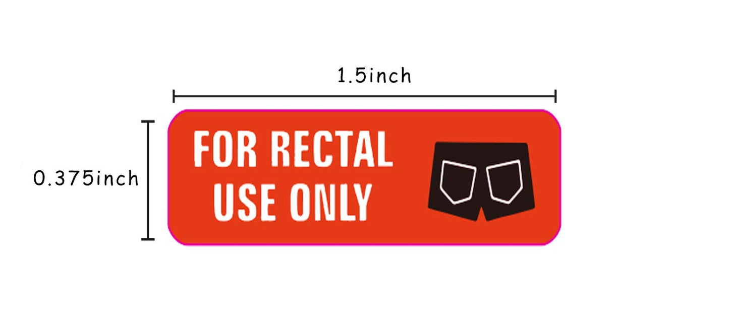 for Rectal Use Only Stickers / 1.5" x .375" Fluorescent Red Orange Stickers with Permanent Adhesive,500 Labels Per Roll