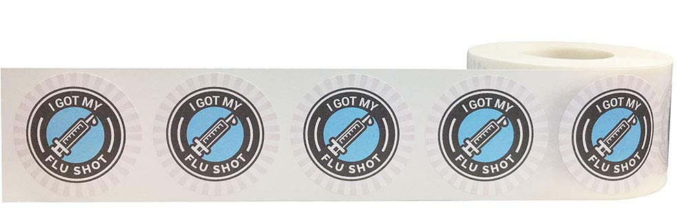 I Got My Flu Shot Medical Healthcare Stickers 1.5 Inch 500 Total Labels