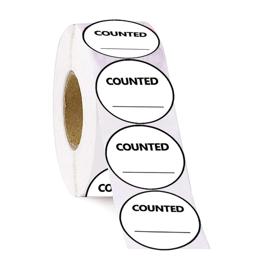 Counted Inventory Label,2 Inch Permanent Adhesive Labels,Warehouse Inventory Control Stickers for Shipping and Inventory,500 Pcs