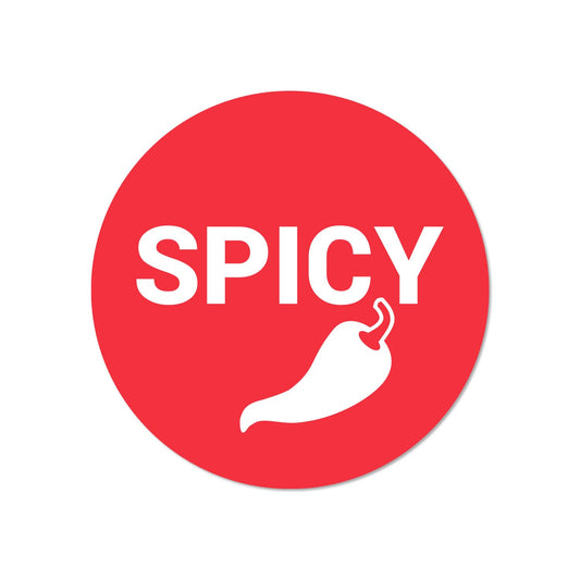 TucoDeals | Spicy Labels Stickers - 1.5" Round Food Meal Choice Label Stickers for Restaurant Deli Grocery Store Food Packaging Food Truck, Strong Adhesive & Easy Peel (Red, 600 Labels on Sheet)