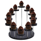 Cupcake Stand Acrylic Display Stand for Jewelry/Cake Transparent Dessert Rack Wedding Birthday Party Decoration Tools (white,12circles) white 12circles