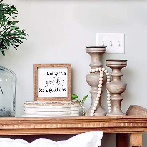 Today is A Good Day for A Good Day Inspirational Wood Box Sign for Home Decor,Freestanding Mini Wood Block Sign for Desk,Shelf or Wall Display 6" x 6" x 1.57" Today is a Good Day