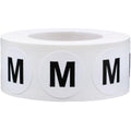 White Circle Medium M Clothing Size Stickers - 3/4 Inch Round, 500 Adhesive Labels Per Roll for Retail Apparel, Clothing Organization, and Inventory - Made in The USA