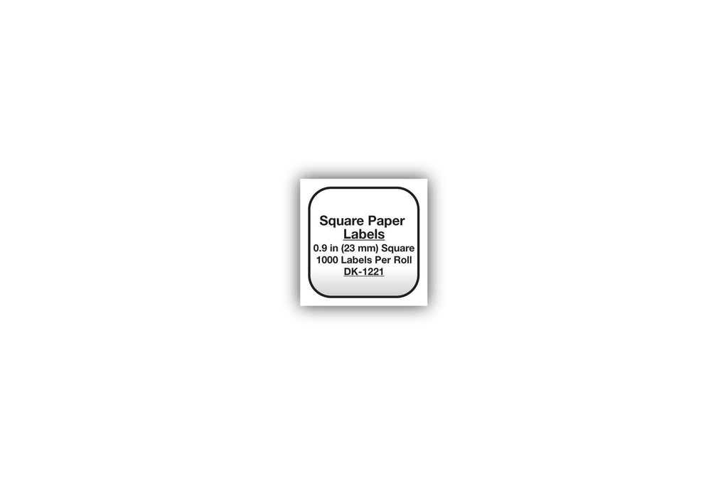 Brother DK1221 Square Paper Labels, 1000 Labels, White