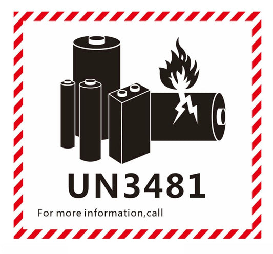 UN 3481 Labels 3.94” x 3.94” Lithium Battery Warning Labels Pack of 500 Adhesive Stickers