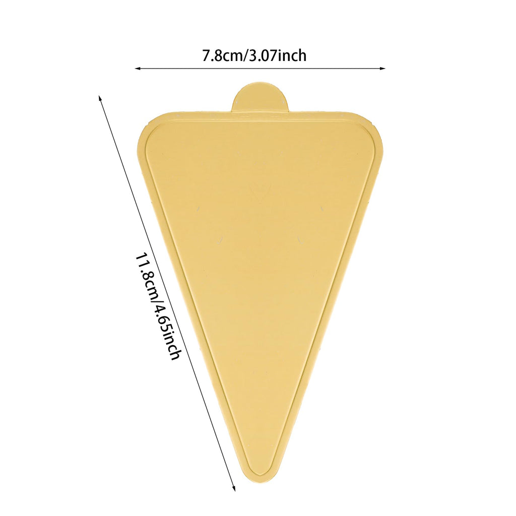 100pcs Triangle Mini Cake Boards, Gold Cake Base Paper Cupcake Dessert Displays Trays for Party Baking Decorating
