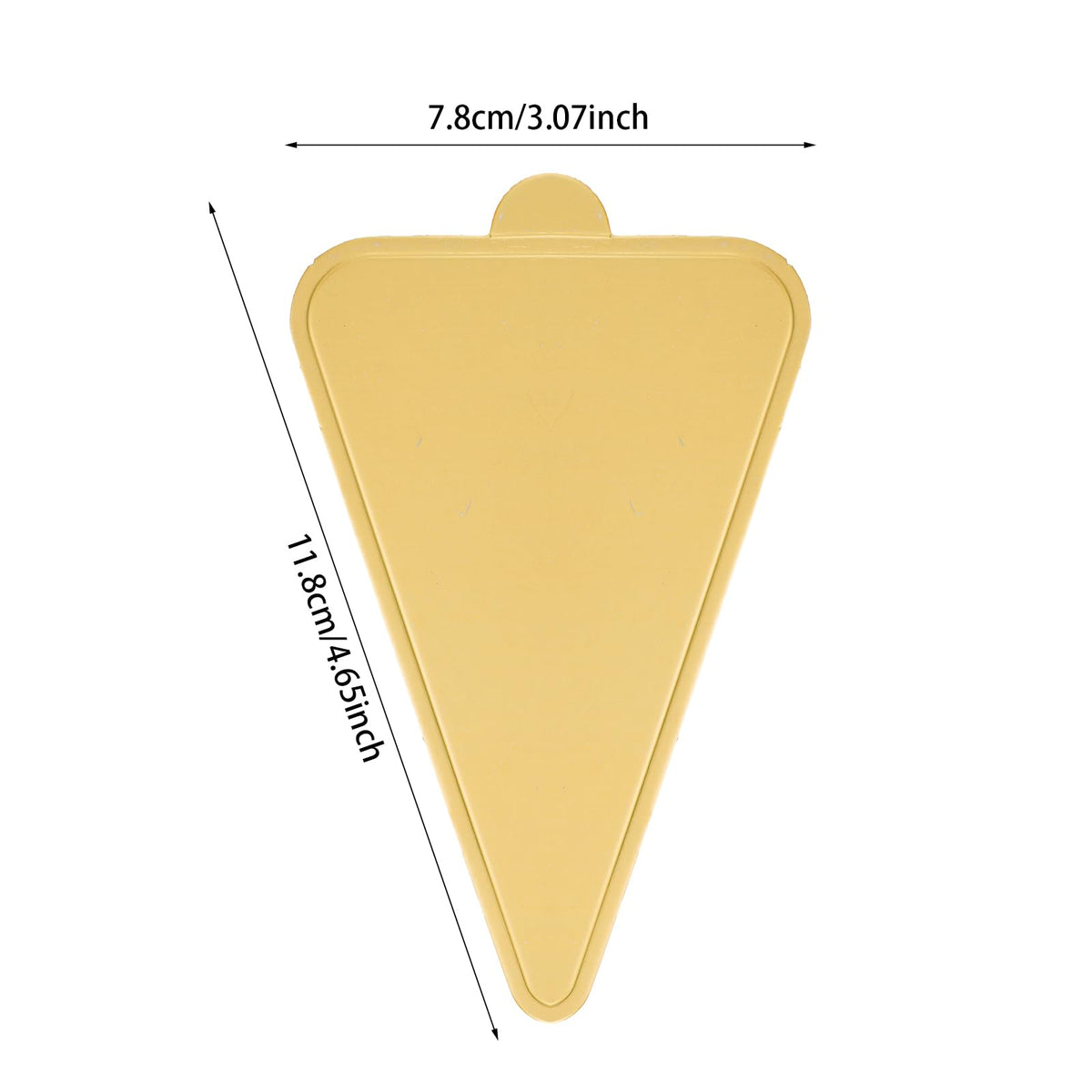 100pcs Triangle Mini Cake Boards, Gold Cake Base Paper Cupcake Dessert Displays Trays for Party Baking Decorating