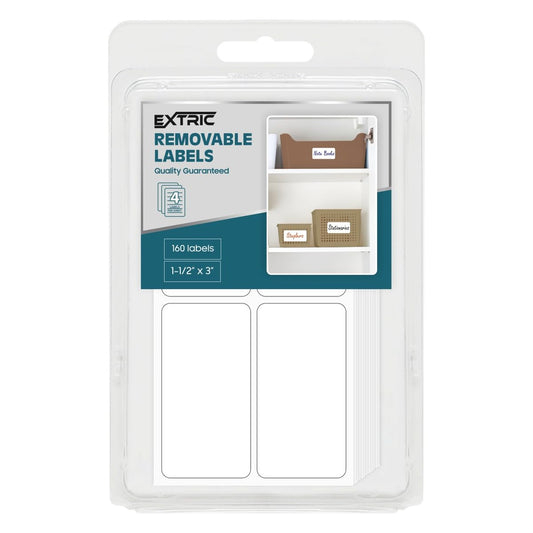 White Food Labels - 160 Removable Labels, 1.5 x 3-Inch 160 lablels 1-1/2 x 3 Inch