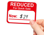 Red Well Tile price marker labels, 1.8" x 2", retail grocery store food labels, 500 pcs for pricing and discounts.