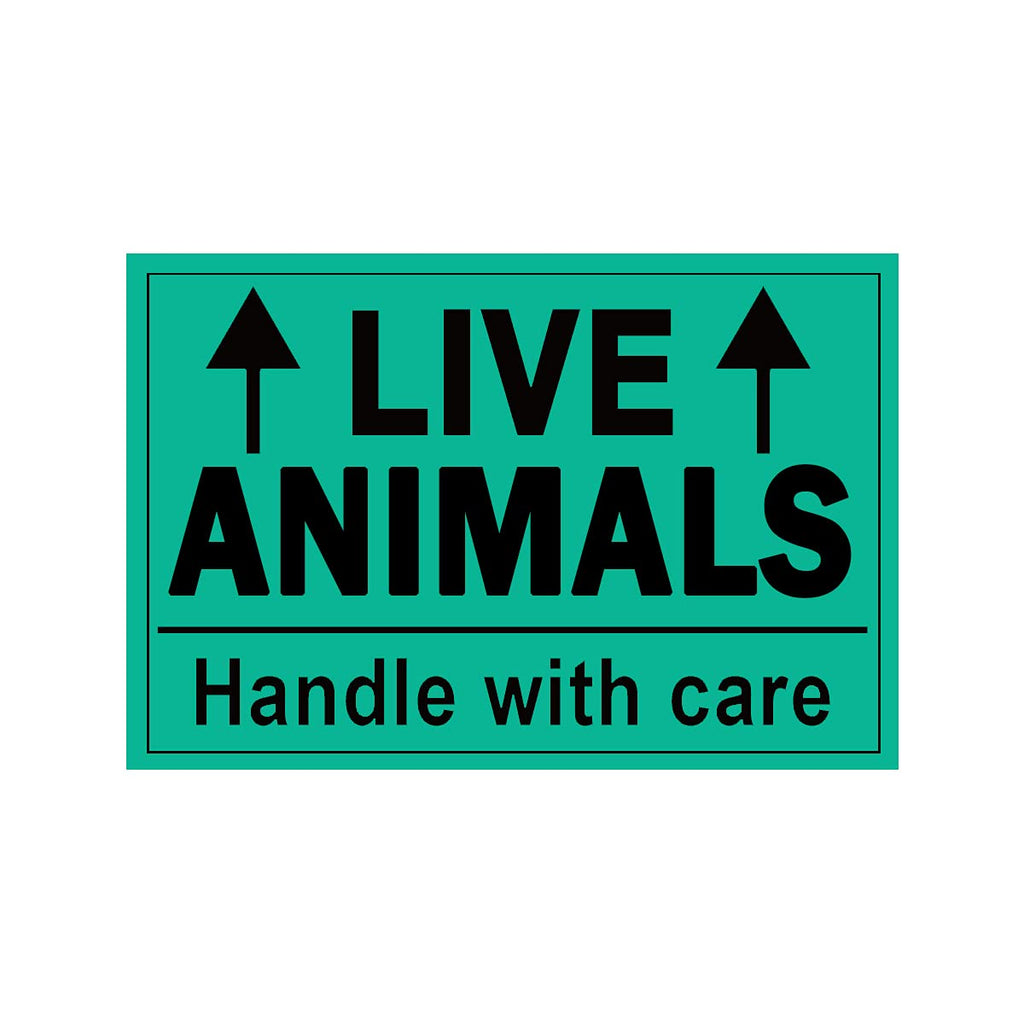 Remarkable Live Animals Please Handle with Care Stickers,2 X 3 Inch Fluorescent Fragile Shipping Label Stickers for Shipping and Packing (250 Adhesive Labels) (Pack of 2) 2 X 3 inch (Pack of 2)