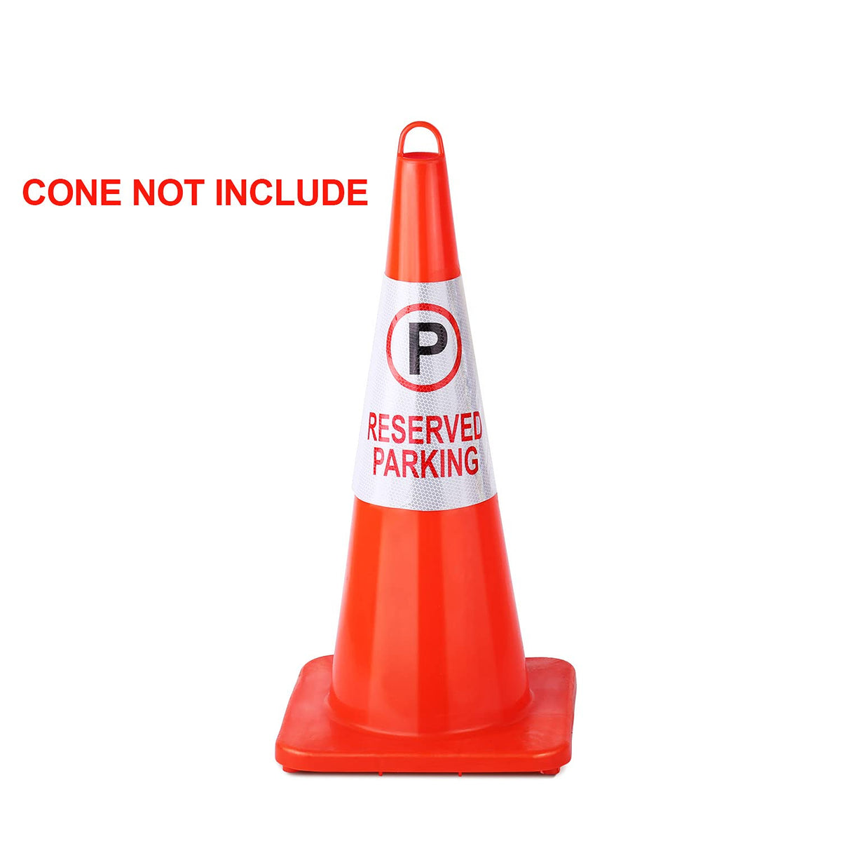 BATTIFE 4 Pack Adhesive Reserved Parking Reflective Traffic Cone Stickers