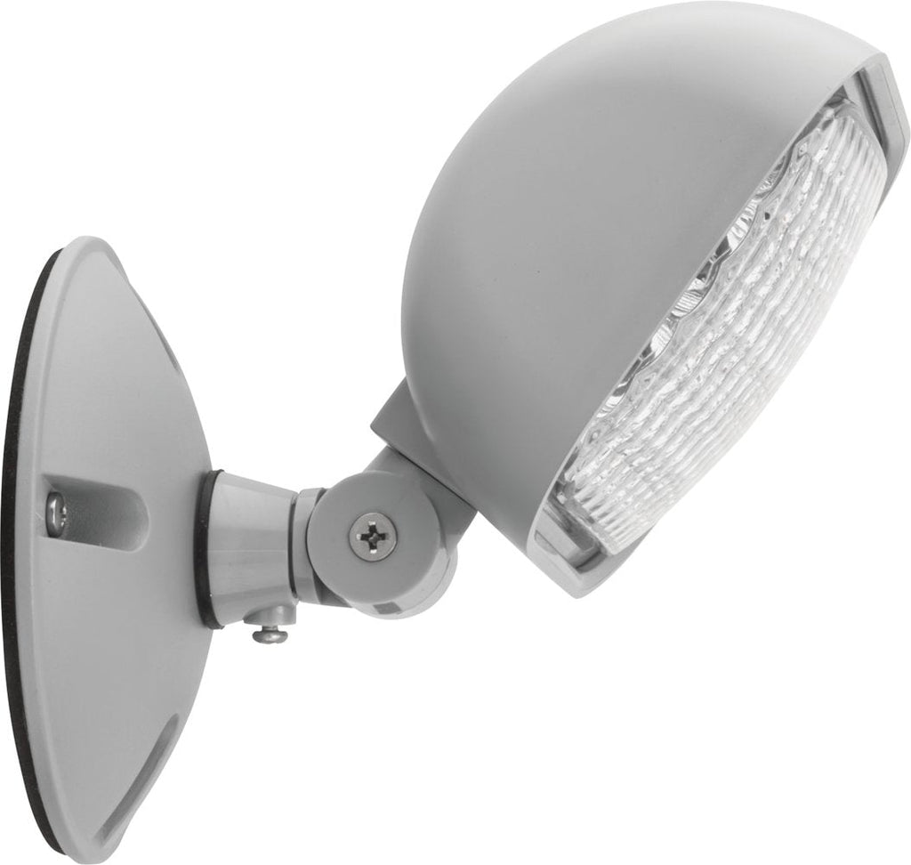 Lithonia Lighting ECRG BasicsTM Emergency Light/Exit Combo and ERE GY SGL WP M12 LED One Single Head Emergency Light Combo + Emergency Light, Gray