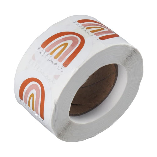 dohobby 500 Pcs Boho Rainbow Stickers,Self-Adhesive Labels Roll,Round Envelope Stickers for Boxes