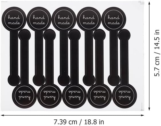 300pcs Black Self-Adhesive Handmade Food Baking Long Label Seal Stickers,Stickers for Pastry Bags Lollipops Candy Cake Sweat Bread Labels and Stickers,Kitchen Utensils and Gadgets
