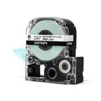 Epson LABELWORKS 224VTBWPX Vinyl Tape - Black on White - 1" (24mm), 22.9ft 24mm