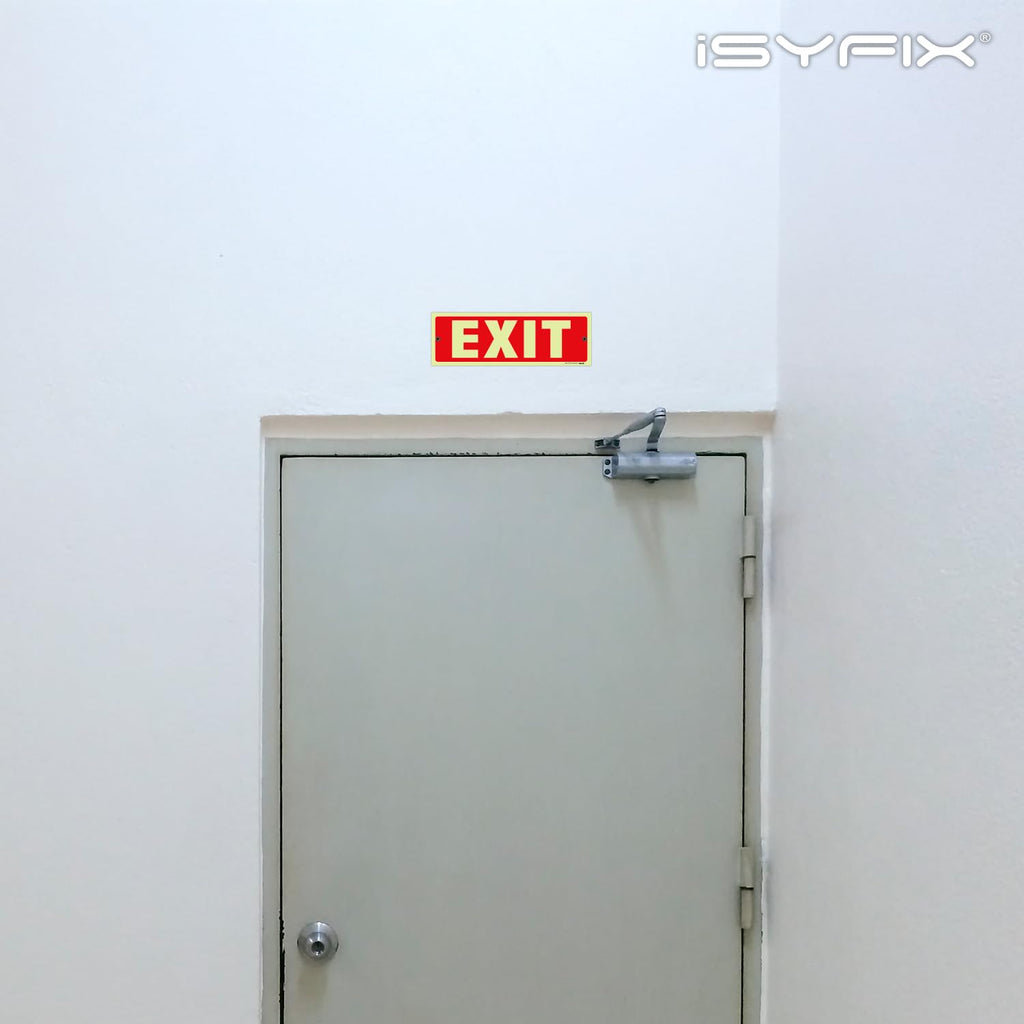 iSYFIX Exit Glow in the Dark Sign, 12x4 Inch, 12 Pack 12 Pk 12x4 Plastic Glow