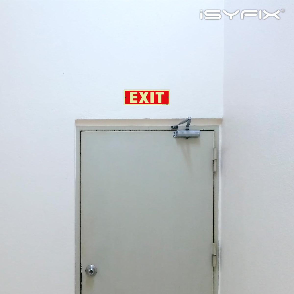 iSYFIX Exit Glow in the Dark Sign, 12x4 Inch, 12 Pack 12 Pk 12x4 Plastic Glow