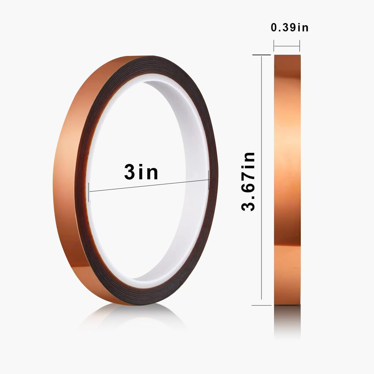 Heat Tape for Sublimation, 2 Rolls 0.5 Inch x 108Ft Polyimide Heat Resistant Tape, High Temp Thermal Tape for Heat Press Soldering, No Residue Heat Transfer Tape for Circuit Board 3D Printing 10MM