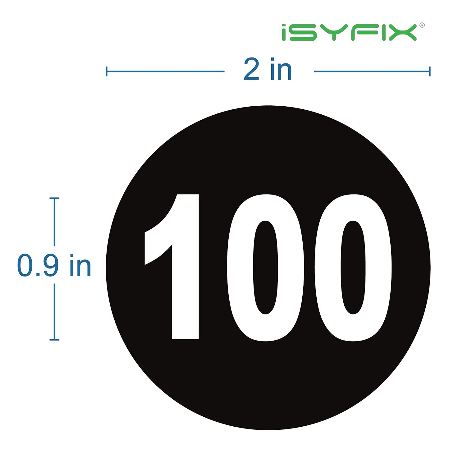 iSYFIX Black Consecutive Number Stickers – 1 to 100, 2-inch, 1 Set – Vinyl Self Adhesive Premium Decal, Ideal for Inventory, Storage, Organizing, Boxes, Bins, Toolbox, Lockers & More, Indoor/Outdoor