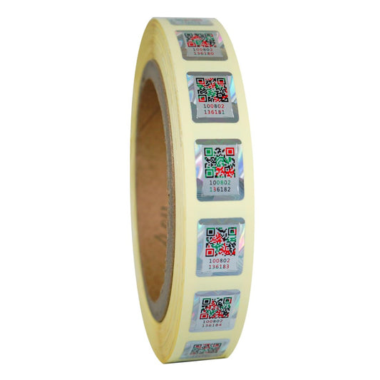 14 * 18mm Anti-Counterfeiting QR Code Labels Original Hologram Security Genuine Tag Authenticity Query Tamper Proof Stickers Silver