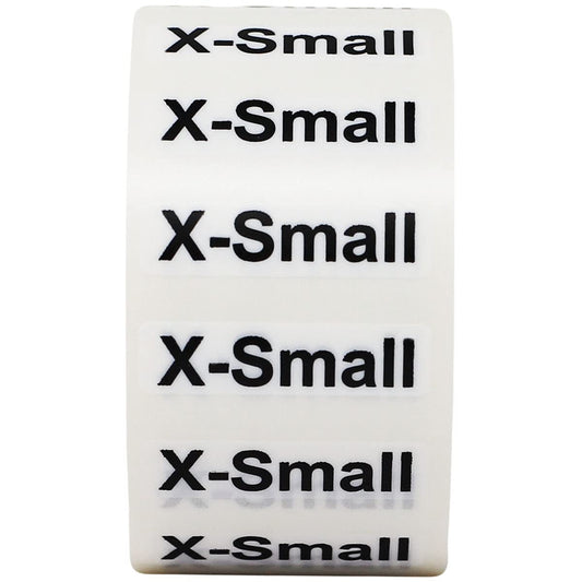 InStockLabels Clothing Size Stickers, XS - 1.25" x 5" (125 Labels/Roll) - Clothing Labels for Boutique Supplies, Size Labels for Clothing Tags, Packing Labels for Retail & Thrift Stores X-small