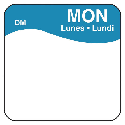 DayMark Day of The Week 1" x 1" Dissolvable Label, MON (Roll of 500) 1" x 1"