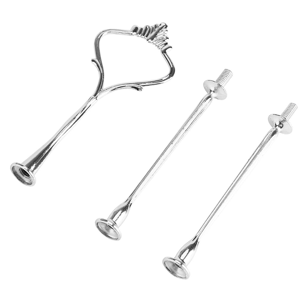 Cake Plate Stand Handle, Zinc Alloy Material, Ice Color, Multi Tiers Cake Tray, Fruit Tray Stand Holder, for Birthday Party, Anniversary or Daily Use (Three-layer small crown silver) Three-layer small crown silver