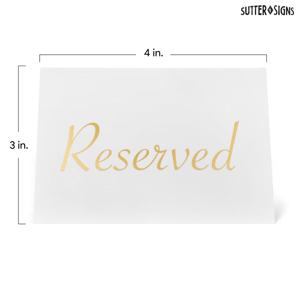 Reserved Table Signs for Wedding 20 Pack Elegant Gold Place Cards 3x4