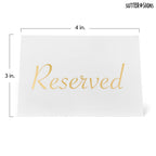 Reserved Table Signs for Wedding 20 Pack Elegant Gold Place Cards 3x4