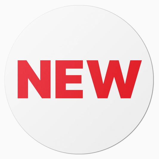 0.75 inch, Circle Dot, 'New' Labels - Item Condition Labels for Identifying Item Condition (300 Labels, Red & White) 300 Labels White & Red