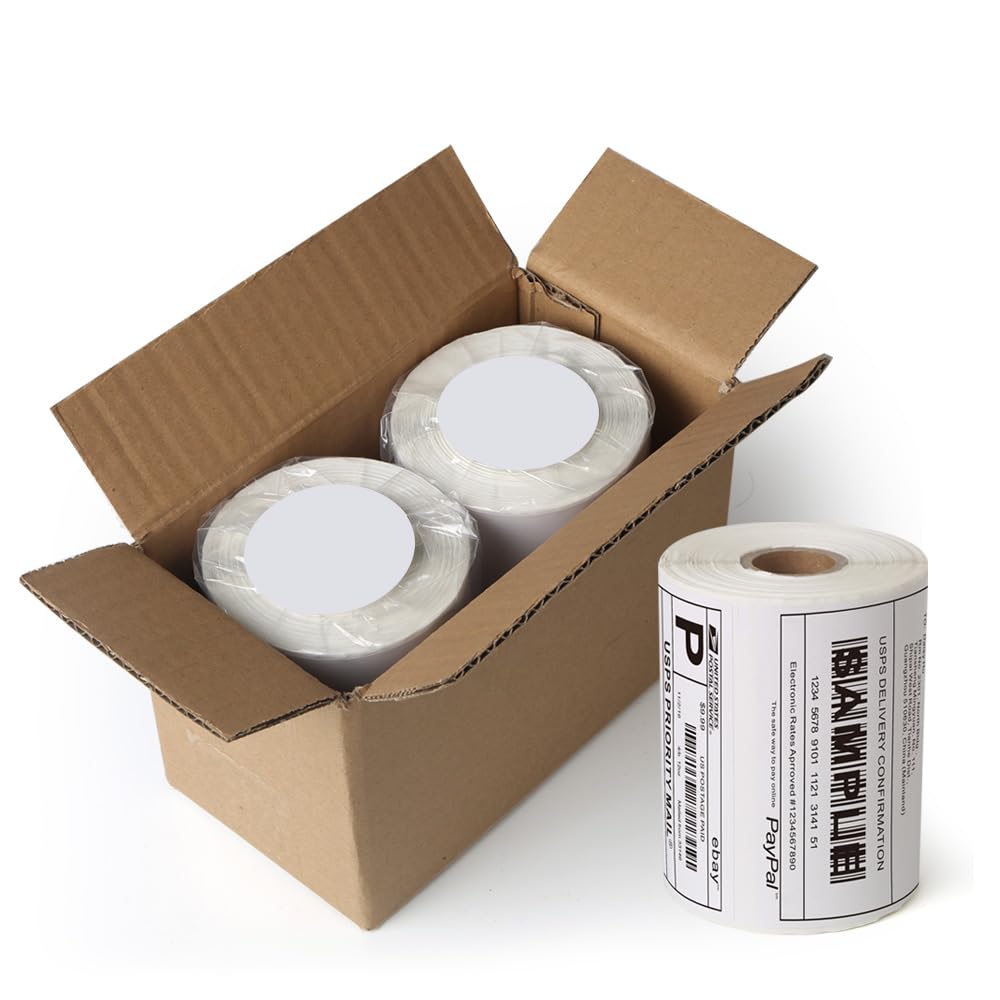 [2 Rolls, 440 Labels] 4”x 6” Postage Thermal Shipping Labels 4x6 Thermal Labels Roll Compatible with Dymo 4XL 1744907 LabelWriter 2 pack