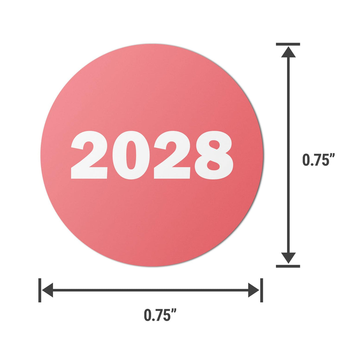 2028 Year Labels, 0.75 Inch Round, Red, 300 Count 2028 10 Sheets