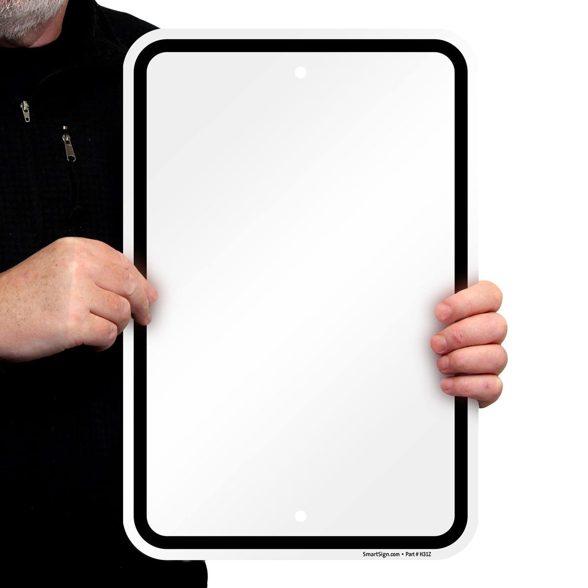 SmartSign 18 x 12 inch “Blank Bordered Parking” Metal Sign, 120 mil Aluminum Composite (ACM), Engineer Grade Reflective Material, Black and White, Made in USA 12" x 18" EG ACM