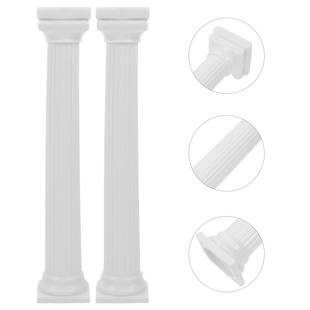 8PCS Cake Support Rods White Plastic Roman Column Cake Pillars, 7in