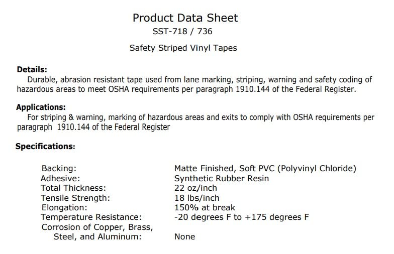 Swanson AMT18Y 2-Inch by 54-Feet Stripe Adhesive Safety Floor Tape, Yellow/Black 2 inches x 54 feet x 6 mils