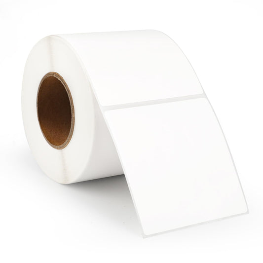 2.8" x 2.8" White Square Thermal Label Stickers, Self-Adhesive Large Square Direct Thermal Labels with Perforation Line Compatible with Most Thermal Printers (500 Sheets/Roll) 2.8"x2.8"