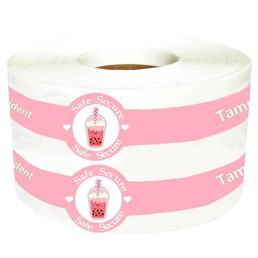 Safe Secure Tamper Evident Seals Stickers for Drink Lids,1" x 9" Tamper Proof Sticker Food Delivery Stickers Sealed for Freshness Labels Drink Food Coffee Milk Tea Ice Cream Seal Sticker,500 Pcs