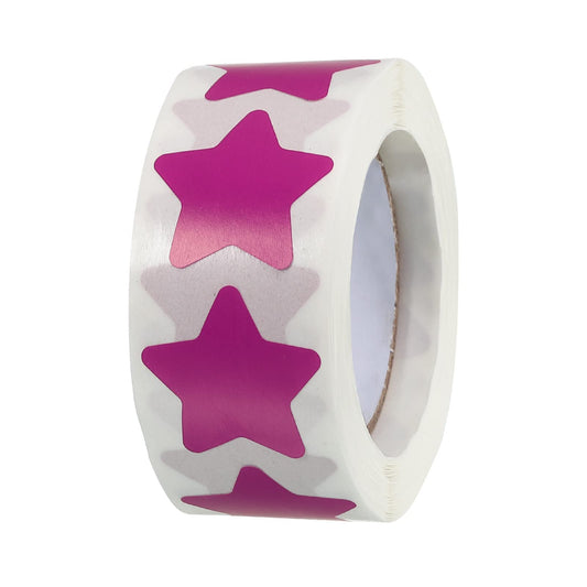 MECCANIXITY 1 Roll Star Stickers 1 Inch DIY Adhesive PVC Labels for Notes, Greeting Cards, Gift Boxes, 500 Count/Roll Purple