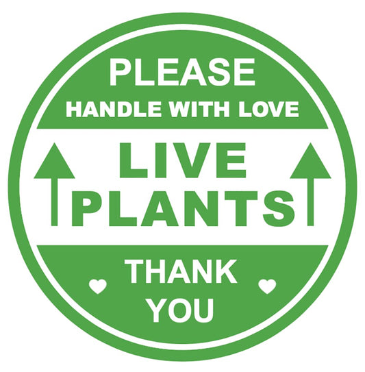 2 inch 300 PCS Green Live Plants Handle with Love Labels Waterproof Stickers Shipping Mailing Cartons Envelops Adhesive Labels