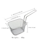 12Pcs Mini Square Fry Bakests French Fries Basket 4.1x3.3x2.6Inches Table Serving Frying Chips Baskets, French Fry Holder for Kitchen Restaurant Party Barbecue(Silver)