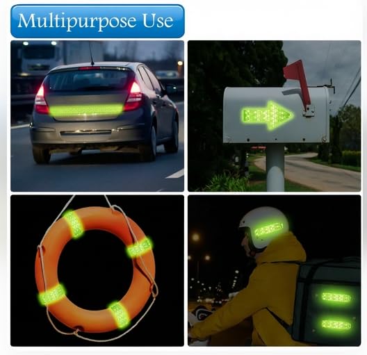 Reflective Tape, 1 Inch X 30 Ft, Fluorescent Green 1" x 30ft