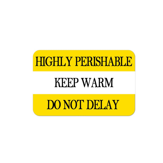 3" X 5" Fluorescent Yellow Perishable Shipping Stickers,200 Count Highly Perishable & Keep Warm & Do Not Delay Label Stickers