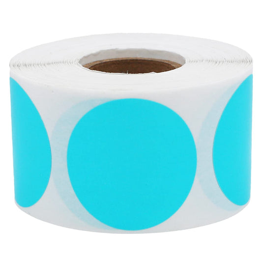 Teal Color Coding Labels for Organizing Inventory 1 1/2 Inch Round Circle Dots 500 Total Adhesive Stickers On A Roll Teal