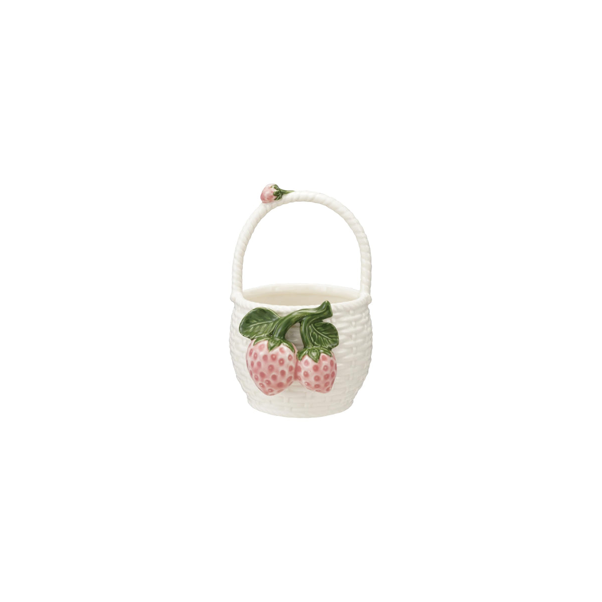 Creative Co-Op Stoneware Strawberry Basket Container