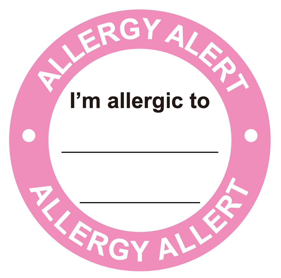 2 Inch Pink Allergen Warning Label 300 PCS Adhesive Allergy Alert Stickers